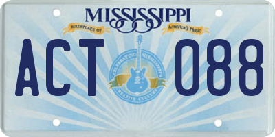 MS license plate ACT088