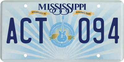 MS license plate ACT094