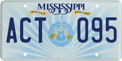 MS license plate ACT095