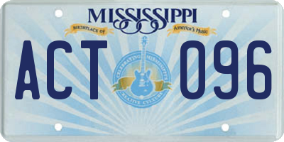 MS license plate ACT096