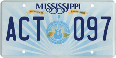 MS license plate ACT097