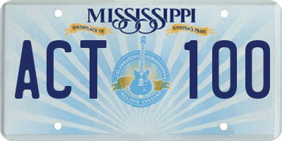 MS license plate ACT100