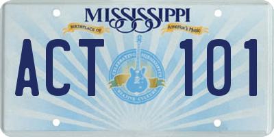 MS license plate ACT101