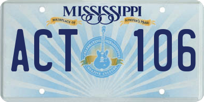 MS license plate ACT106