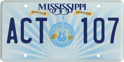 MS license plate ACT107