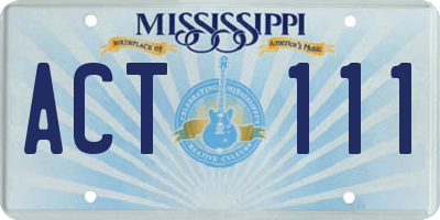 MS license plate ACT111