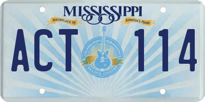 MS license plate ACT114