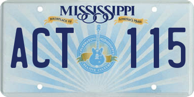 MS license plate ACT115