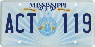 MS license plate ACT119