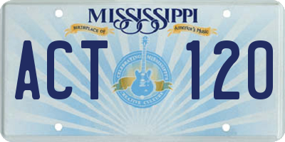 MS license plate ACT120