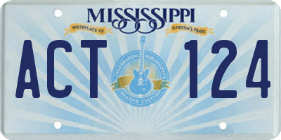 MS license plate ACT124