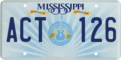 MS license plate ACT126