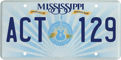 MS license plate ACT129