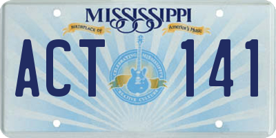 MS license plate ACT141