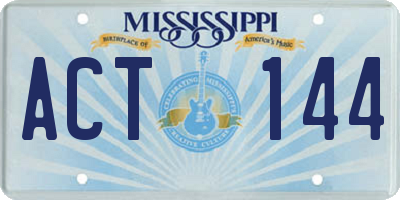 MS license plate ACT144