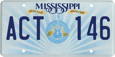 MS license plate ACT146