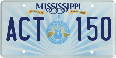 MS license plate ACT150