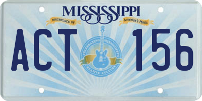 MS license plate ACT156