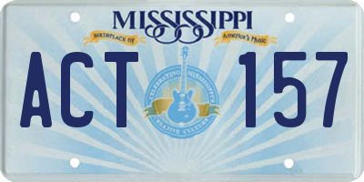 MS license plate ACT157