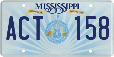 MS license plate ACT158