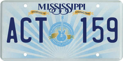MS license plate ACT159