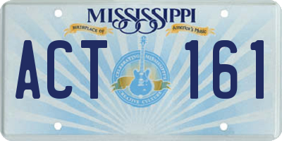 MS license plate ACT161