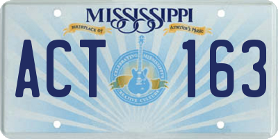 MS license plate ACT163