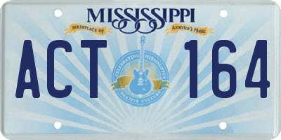MS license plate ACT164