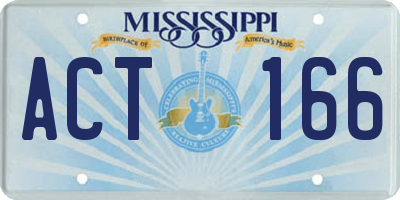 MS license plate ACT166
