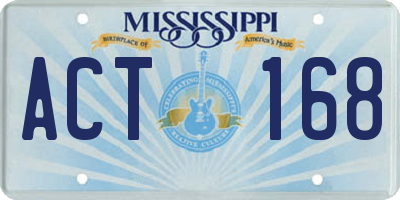 MS license plate ACT168