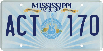 MS license plate ACT170