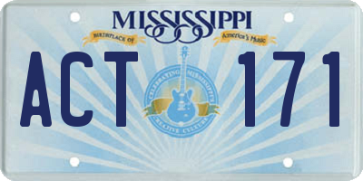 MS license plate ACT171