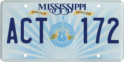 MS license plate ACT172