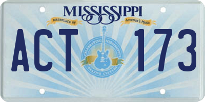 MS license plate ACT173