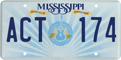 MS license plate ACT174