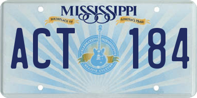 MS license plate ACT184