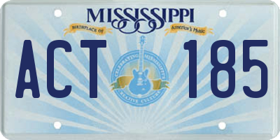 MS license plate ACT185