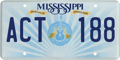 MS license plate ACT188
