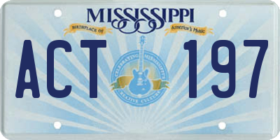 MS license plate ACT197