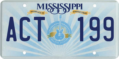 MS license plate ACT199
