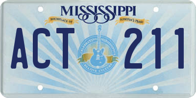 MS license plate ACT211