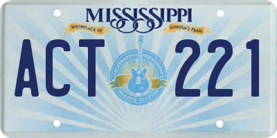 MS license plate ACT221