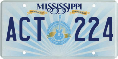 MS license plate ACT224