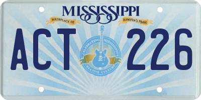 MS license plate ACT226