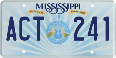 MS license plate ACT241