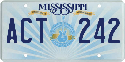 MS license plate ACT242