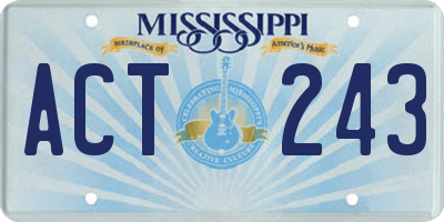 MS license plate ACT243