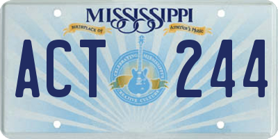 MS license plate ACT244