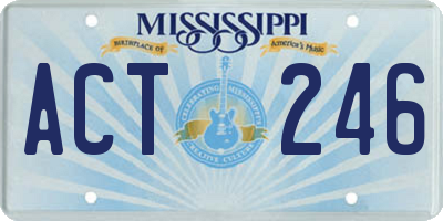 MS license plate ACT246