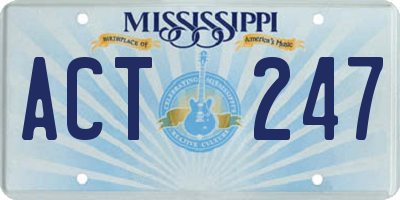 MS license plate ACT247